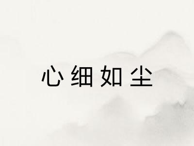 心细如尘