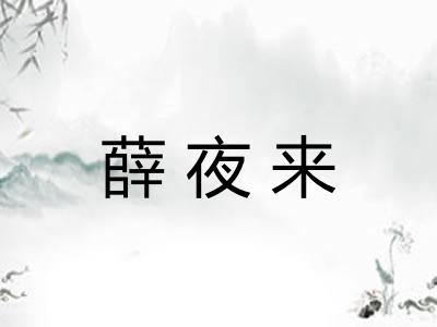 薛夜来