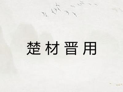 楚材晋用