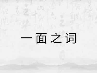 一面之词