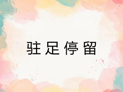 驻足停留