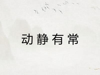 动静有常