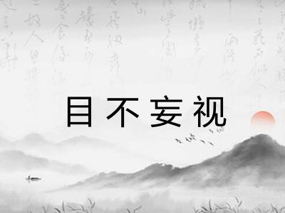 目不妄视