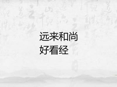 远来和尚好看经