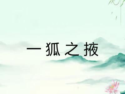 一狐之掖
