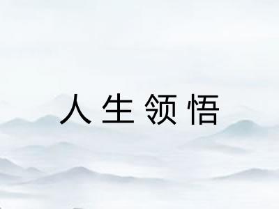 人生领悟