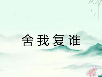 舍我复谁