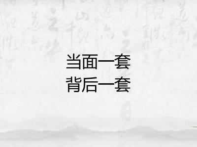 当面一套背后一套