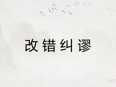 改错纠谬