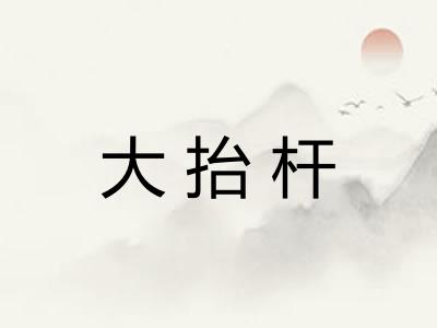 大抬杆