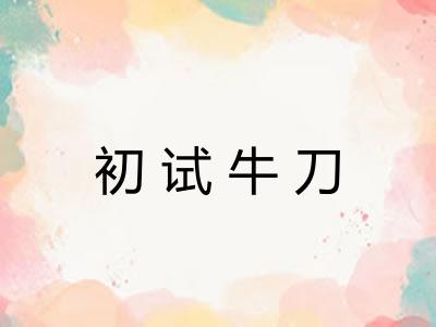 初试牛刀