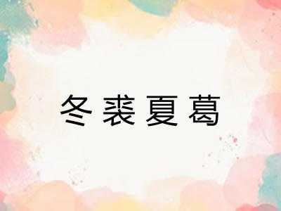 冬裘夏葛