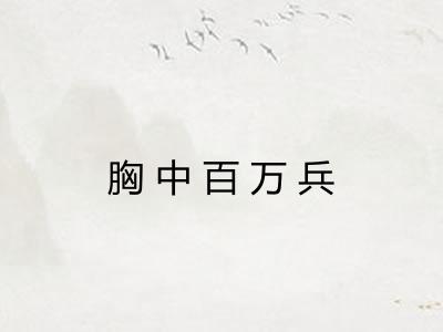 胸中百万兵