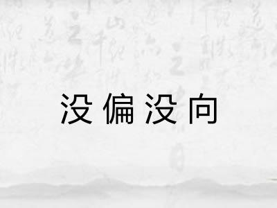 没偏没向