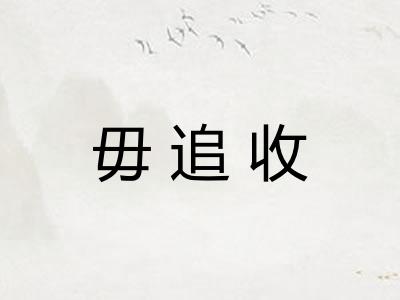 毋追收