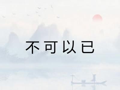 不可以已