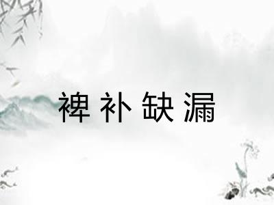 裨补缺漏
