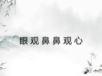 眼观鼻鼻观心