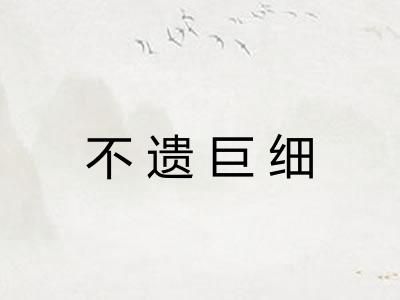 不遗巨细