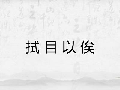 拭目以俟