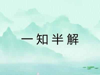 一知半解