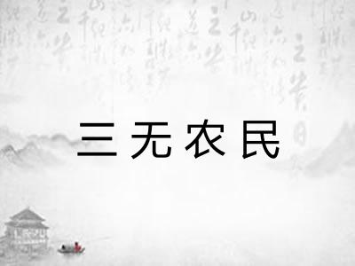 三无农民