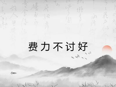 费力不讨好