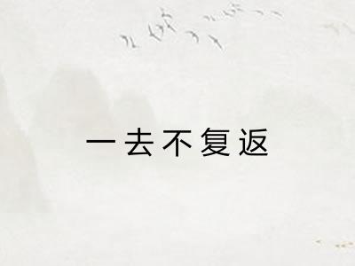 一去不复返