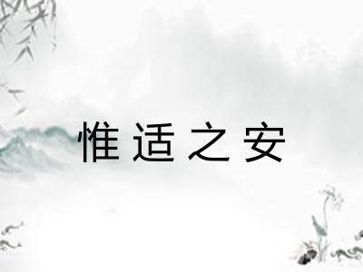 惟适之安