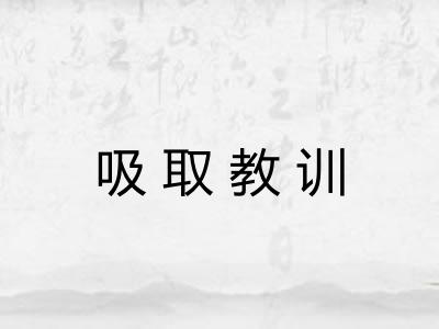 吸取教训