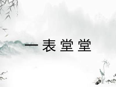 一表堂堂