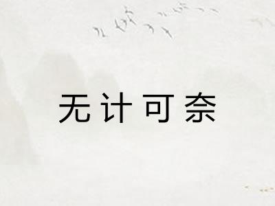 无计可奈
