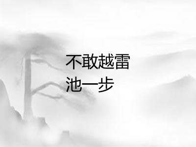 不敢越雷池一步